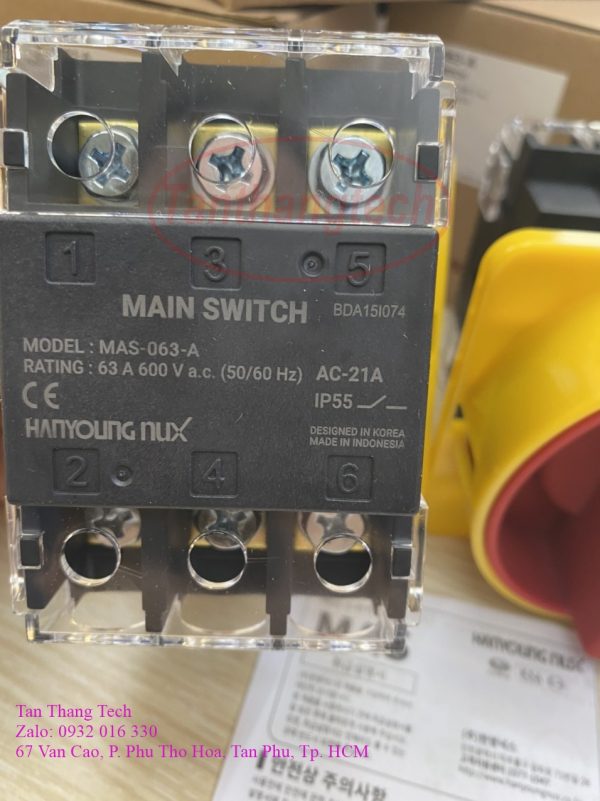 Công tắc đóng cắt trực tiếp động cơ điện MAS-063-A - Hình ảnh 2